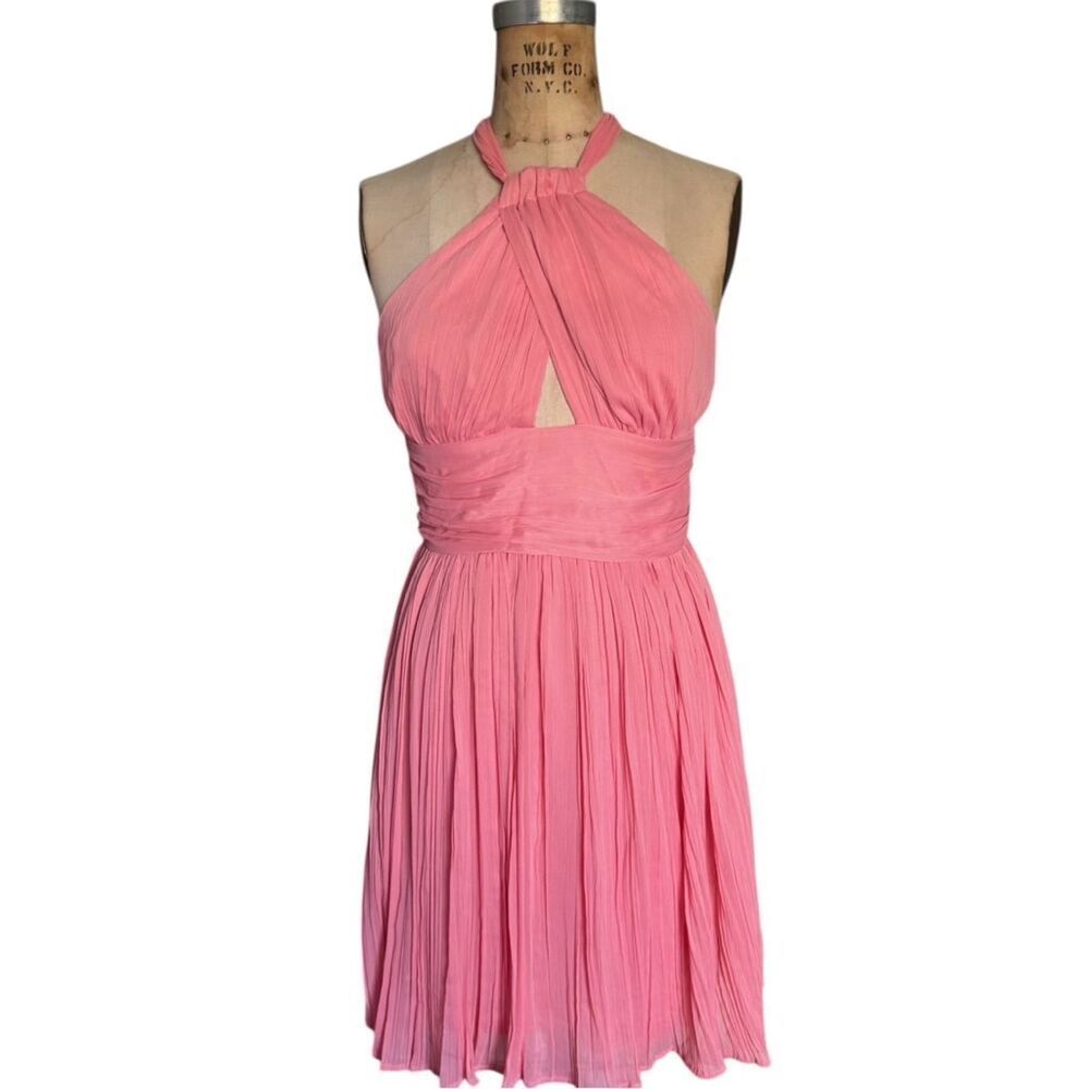BB DAKOTA Pink Leamonade Halter Pleated Women's Dress Size 6